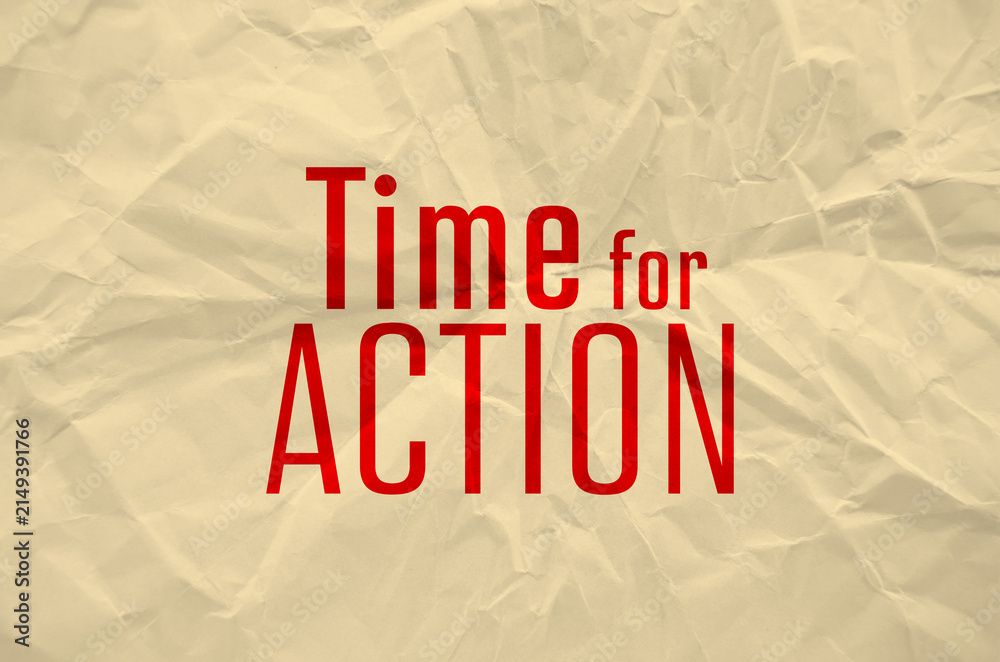 Poster time for action – Wandbild