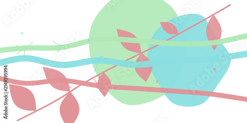 Colorful abstract branch vector with pastel circles