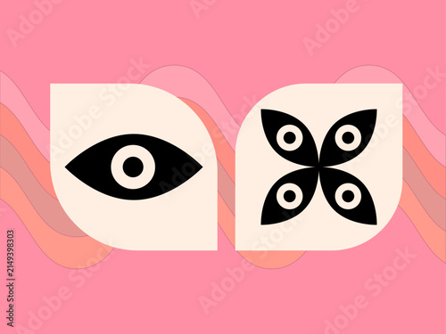 Modern Stylized Eye Shapes Flat Design