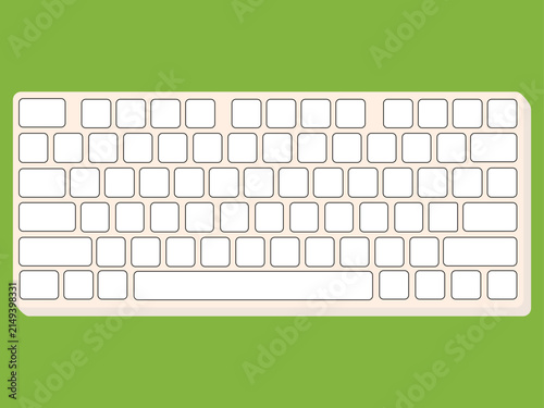 Minimal Computer Keyboard Flat Design Illustration