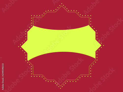 Decorative Blank Badge Label with Curved Banner Design