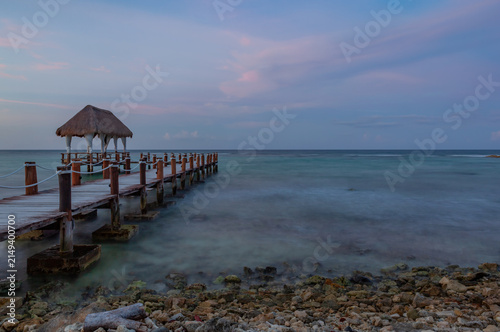 Long exposure of a wooden pier