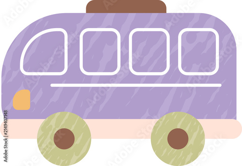 hand drawn cute bus illustration