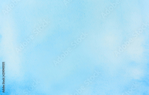 Turquoise color hand drawn frame illustration. Grunge effect light sky blue shades watercolor background. watercolor blue sky background. watercolor background with clouds. Abstract blue and white.