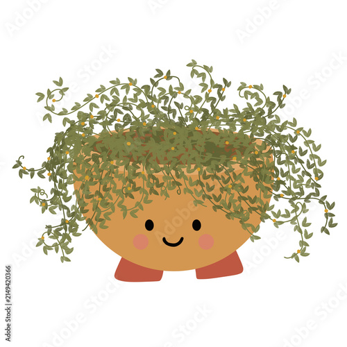Cute Plant Character in Terracotta Pot