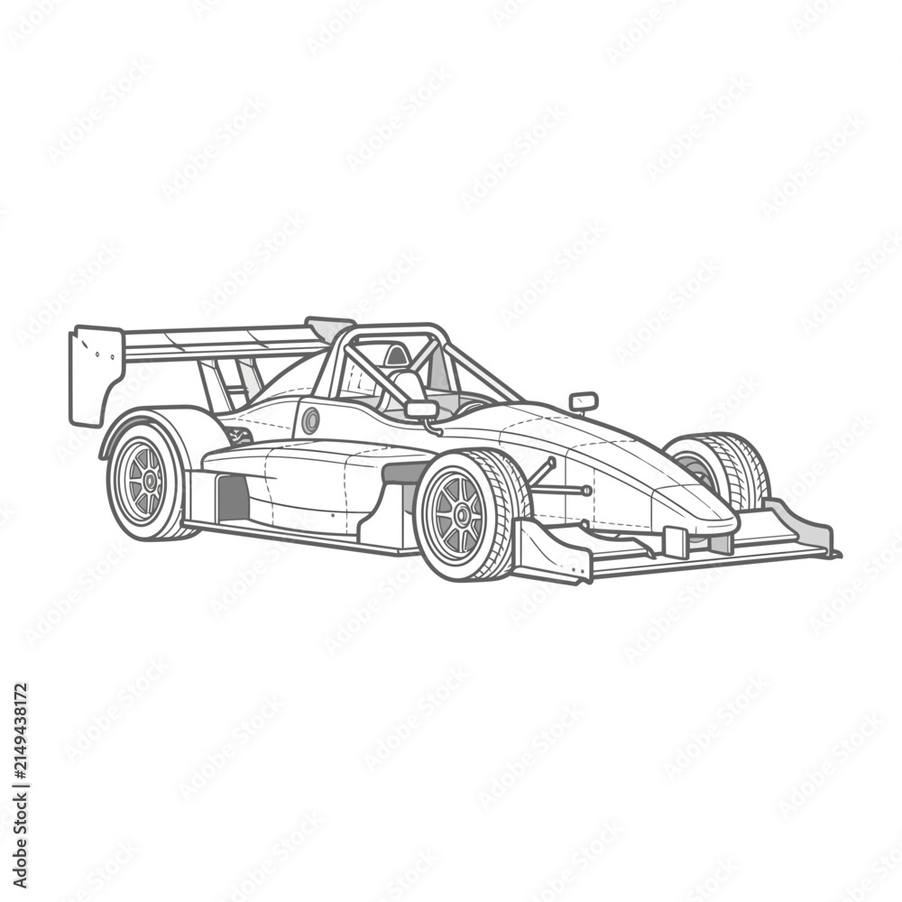 Obraz premium racing car line art isolated