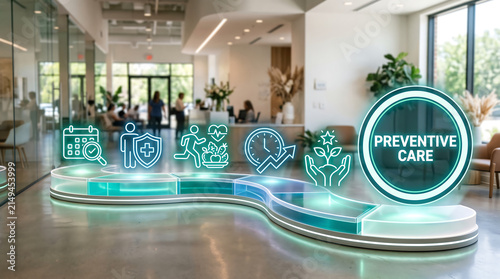 Healthcare and preventive medicine concept in modern medical facility focusing on longevity and wellness