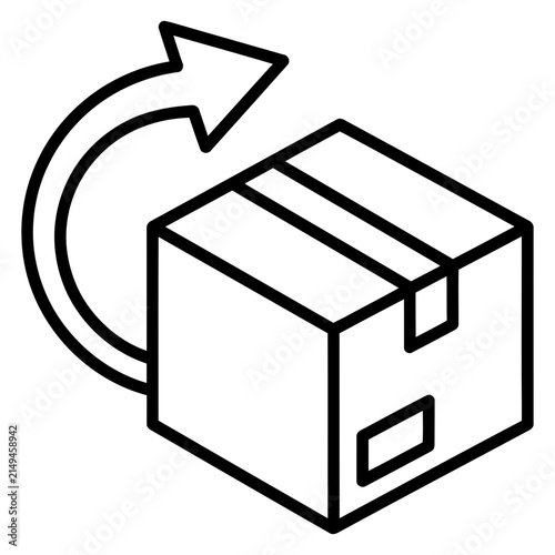Package delivery return icon outline with delivery shipping logistics