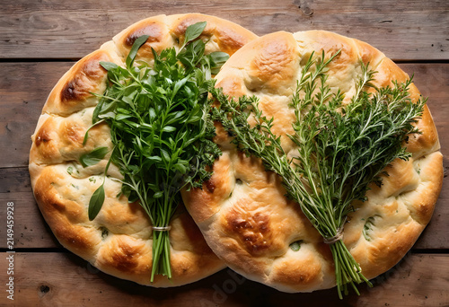 Freshly baked focaccia brea...