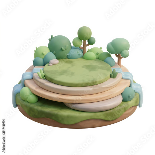Subtainability Soft 3D Illustration subtainability soft 3d illustration green landscape scene