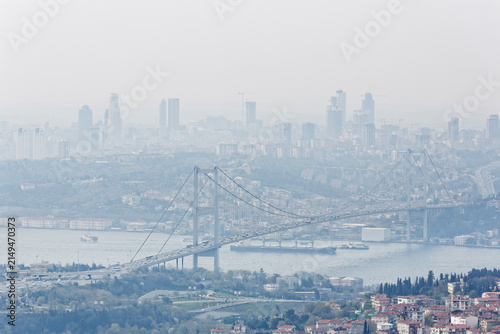 Turkey, Istanbul, Uskudar, View from Bueyuek Camlica above Bosphorus