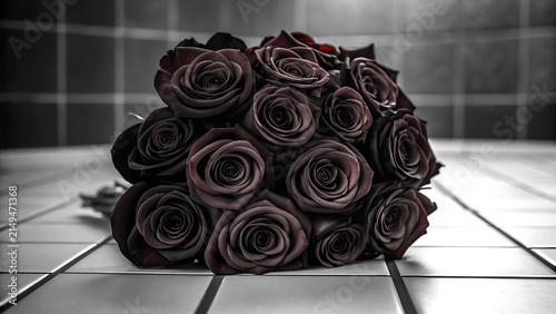 Dark red rose bouquet