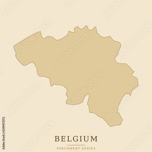 Photography Belgium map silhouette in a parchment toned color scheme against a light beige b