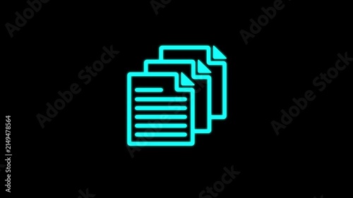 Document Files Stack Icon Animation, Multiple Paper Pages, Digital File Management, Copy Documents, Office Records, Business Documentation, Minimal Line , Motion Graphic for Presentation,