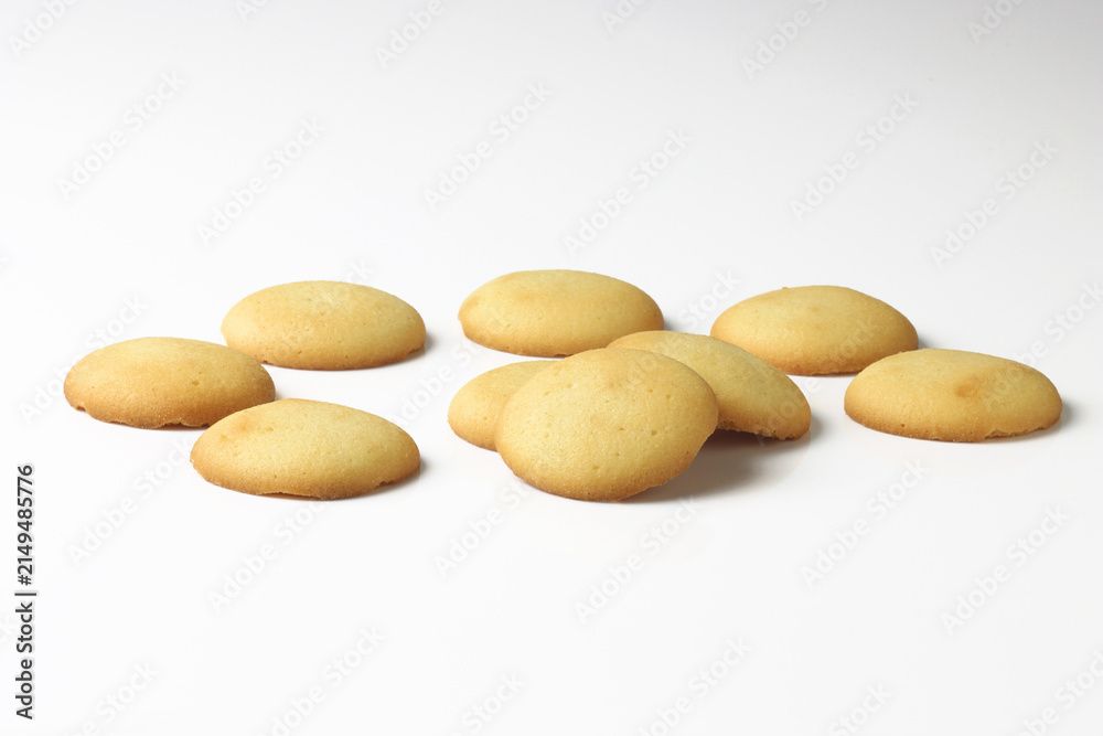 Fototapeta premium Vanilla Wafers assorted on white background