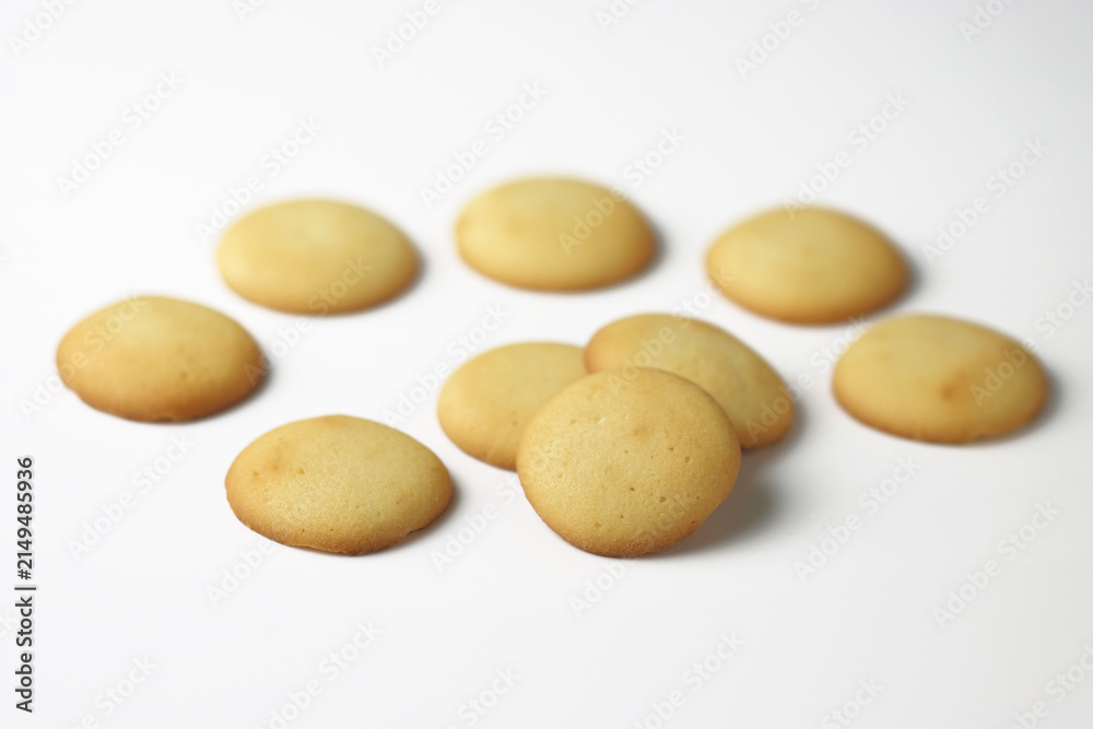 Fototapeta premium Vanilla Wafers assorted on white background