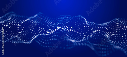 Obraz na płótnie Waves transmit silent codes through a luminous matrix