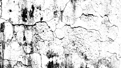 Horizontal fissure pattern with heavy black ink stains and worn plaster effect for creative design projects.