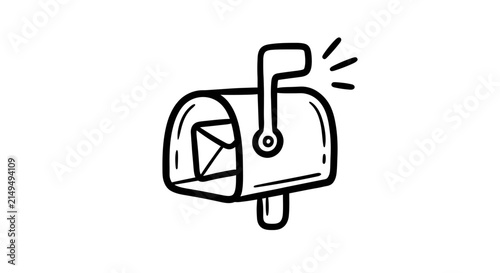 Mailbox icon with an envelope sticking out of the opening.