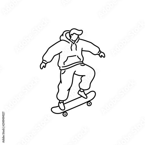 Male skateboarder performing an air trick.