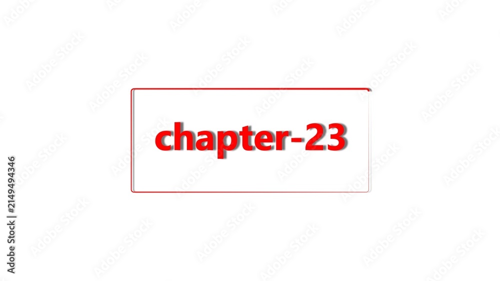 Konstfotografi A red text label reading chapter-23 inside a rectangular frame with a thin red b