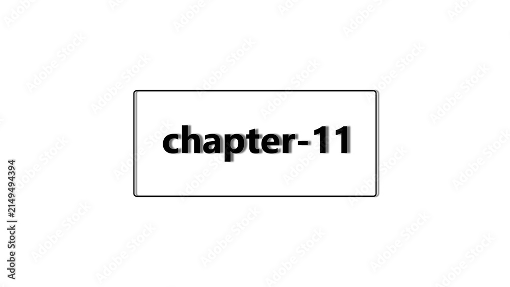 Foto A simple rectangular label with the black text chapter-11 written in a clean san