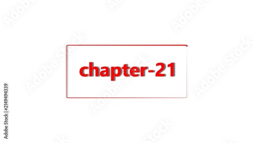 Konstfotografi A red text label reading chapter-21 inside a rectangular frame with a thin red b