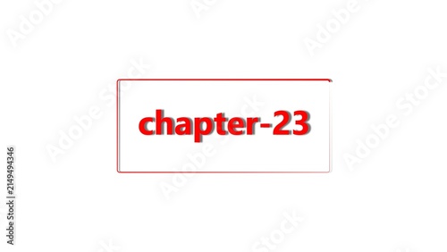 Konstfotografi A red text label reading chapter-23 inside a rectangular frame with a thin red b