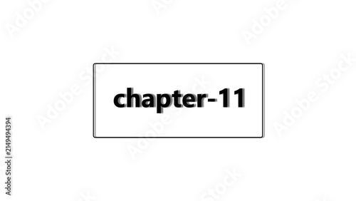 Foto A simple rectangular label with the black text chapter-11 written in a clean san