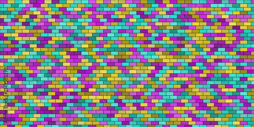 Принти на полотні Colorful brick wall abstract pattern texture background.