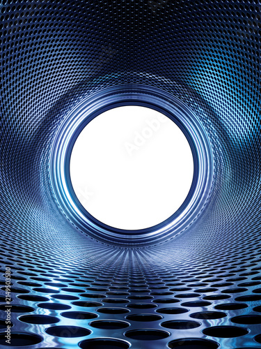 Macro Tunnel View Into Washing Machine Drum