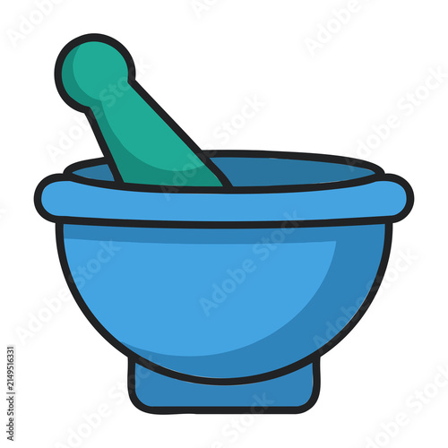 Mortar and Pestle Pharmacy Vector Illustration