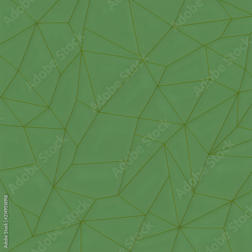 Geometric abstract polygon pattern with irregular tessellation on green background