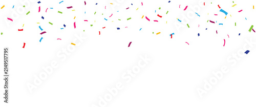Colorful festive falling confetti for birthday party celebration, carnival fun vibrant bright abstract