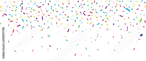 Colorful festive falling confetti rainbow for birthday party celebration carnival fun vibrant bright abstract