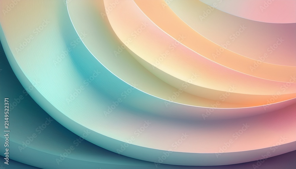 Fototapeta premium Soft Pastel Gradient Background With Smooth Circular Shapes