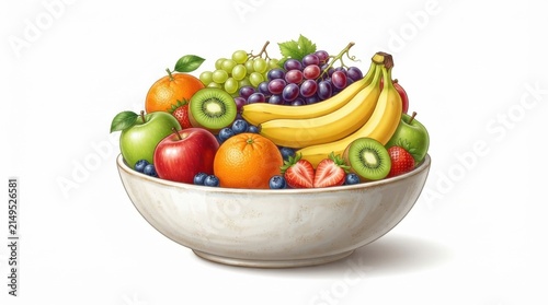 Colorful bowl of assorted fruits on display in kitchen setting