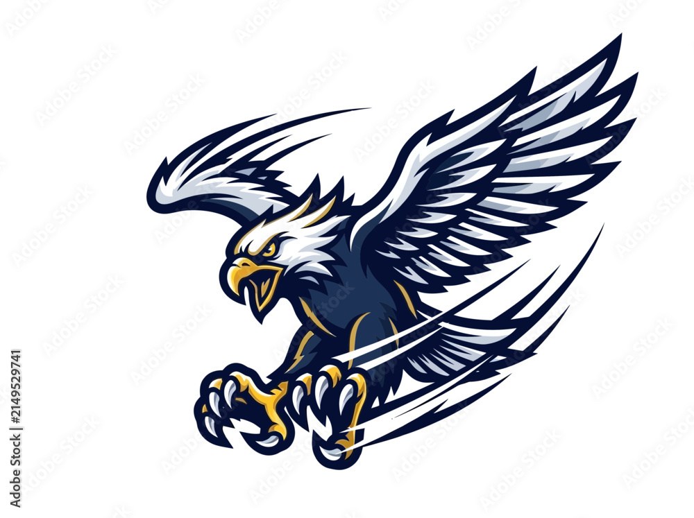 Naklejka premium Showcasing Eagle Mascot Dive Stunning High-Quality Stock Image