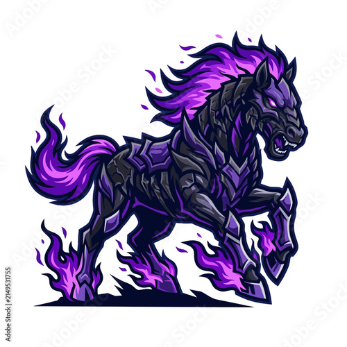 Bild auf Leinwand Depicting Nightmare Steed Mascot Dynamic Creative Visual