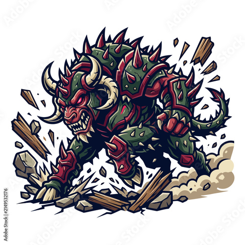 Bild auf Leinwand Vibrant Thorn Juggernaut Mascot Premium Digital Asset