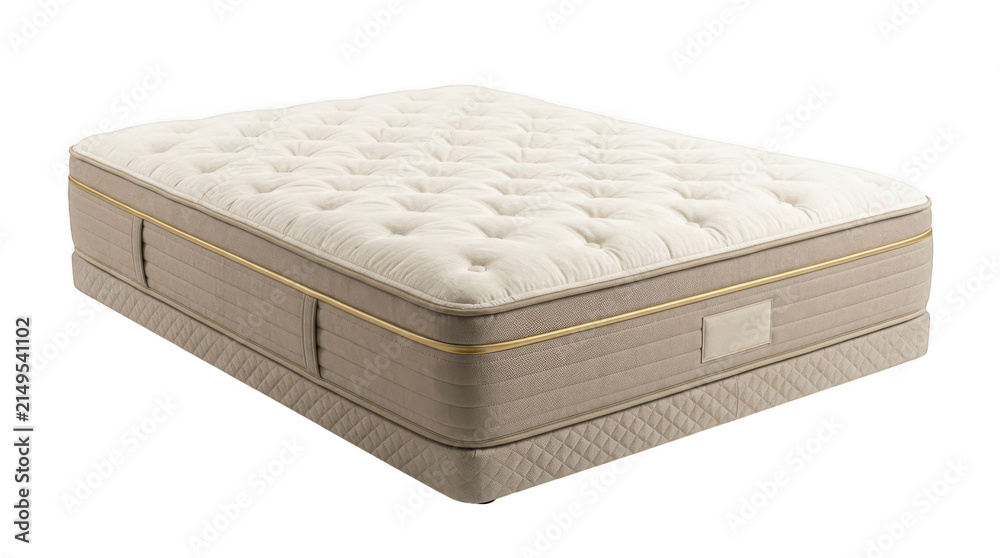 Obraz premium Comfortable luxury mattress isolated on transparent background