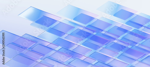 Gradient color tech futuristic abstract background glossy glass purple rectangle refraction dynamic technology minimalist holographic style creative wallpaper template trendy. 3d rendering