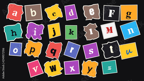 Alphabet Chaos: A vibrant and playful collection of alphabet letters scattered in a disarray, each with unique colorful paper cutouts and varied fonts, creating a whimsical visual puzzle.