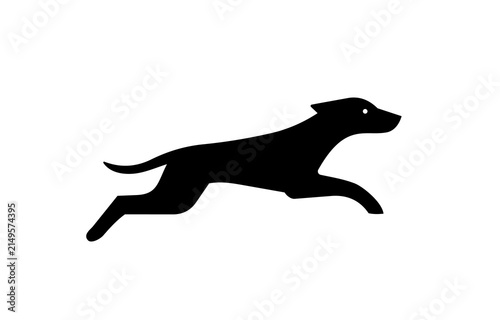 Minimal Running Dog Silhouette Icon