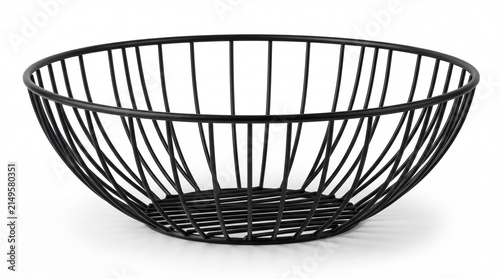 Modern Black Wire Fruit Bowl: A sleek, contemporary wire basket, perfect for storing and displaying fresh fruit in any kitchen or dining area.