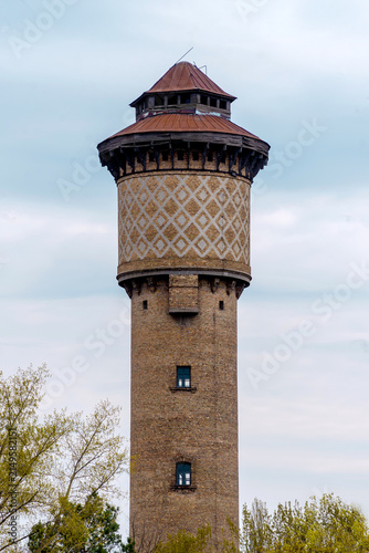 Historic Brick Water Tower in Kyiv's DVRZ District, Ukraine