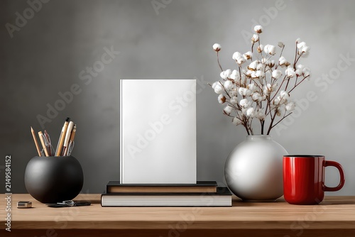 Minimalist desk setup with stationery neatly