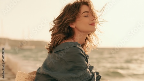 Golden Hour Joyful Woman