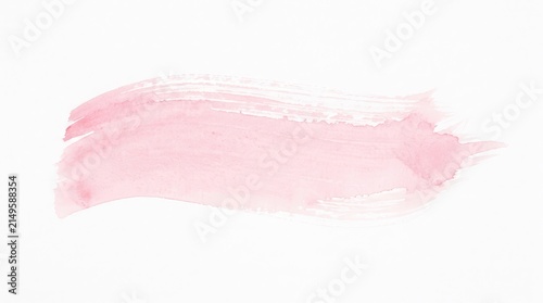 Light pink watercolor stain isolated on white background.
