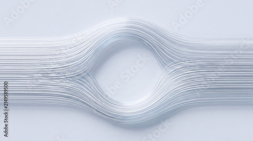 Flowing 3D wire bundle curving into a circular void